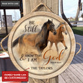 Personalized Rise And Run God Horses Wood Circle Sign