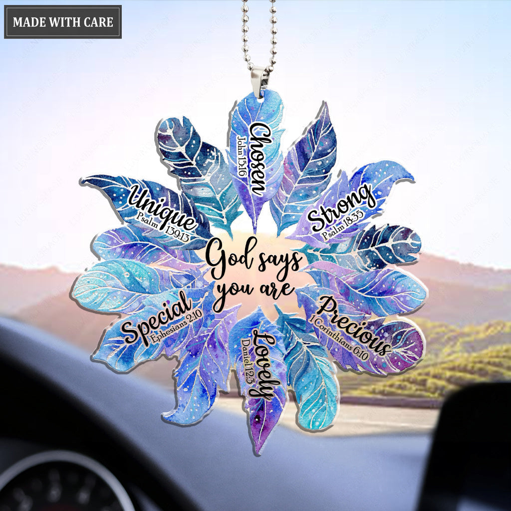 Galaxy Feather God Says You Are Ornament