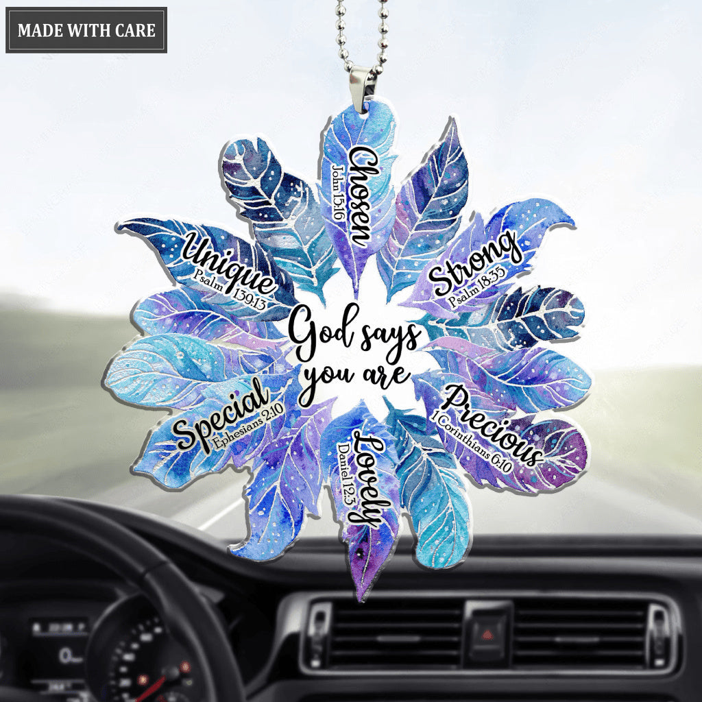 Galaxy Feather God Says You Are Ornament