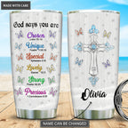 Crystal Butterflies God Says You Are Personalized Tumbler