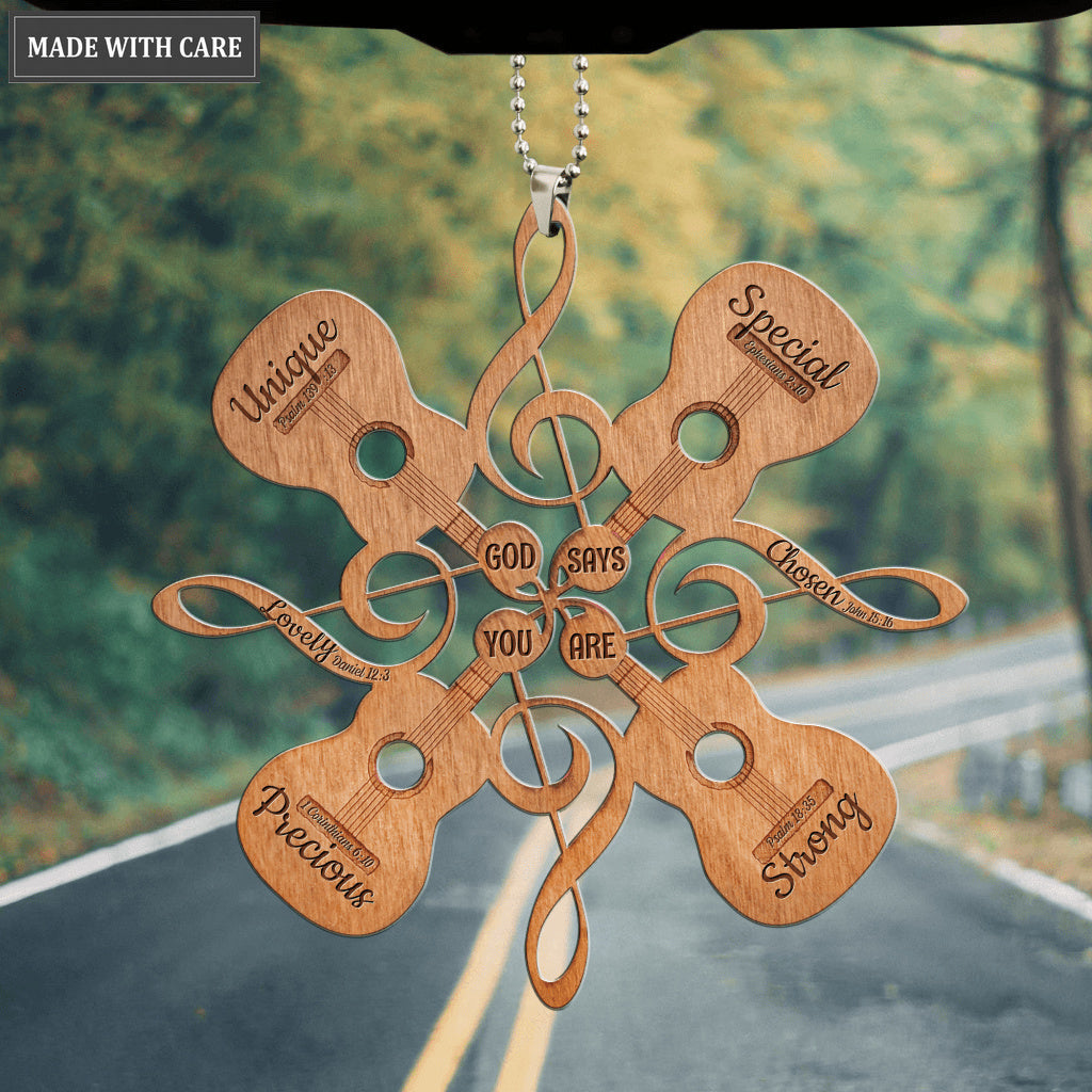 Guitar Snowflake God Says You Are Ornament