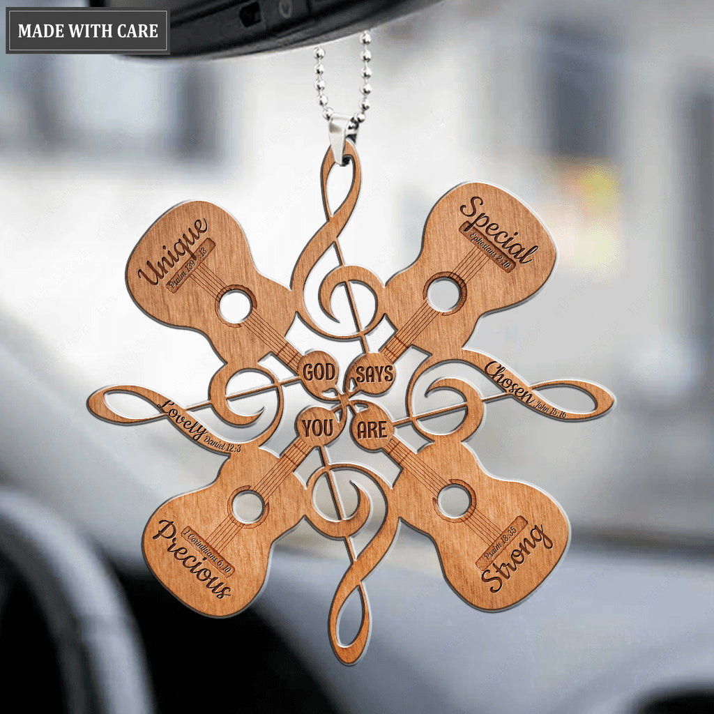 Guitar Snowflake God Says You Are Ornament