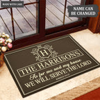 Luvingrace L174 Vintage Monogram Collection As For My House Personalized Doormat