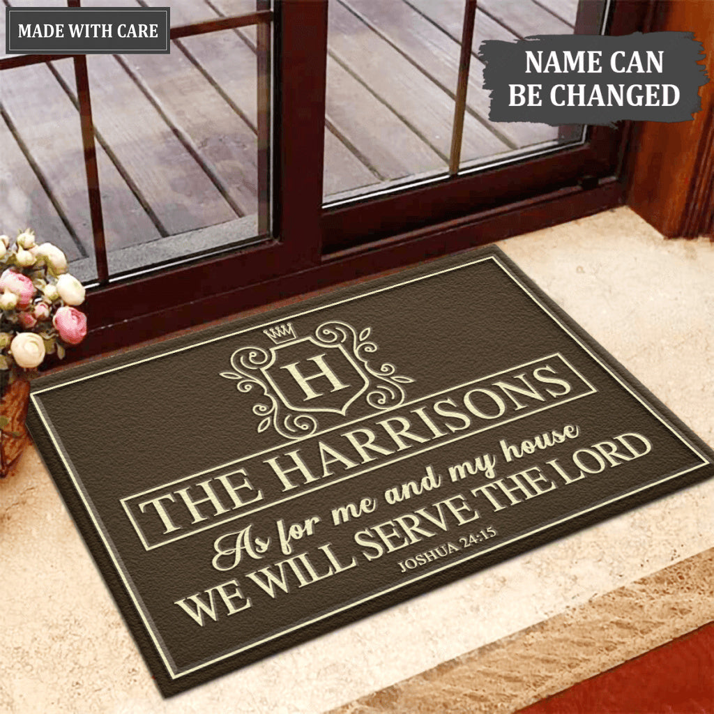 Luvingrace L174 Vintage Monogram Collection As For My House Personalized Doormat