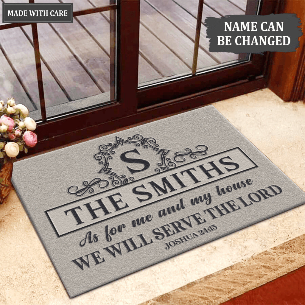 Luvingrace L175 Vintage Monogram Collection As For My House Personalized Doormat