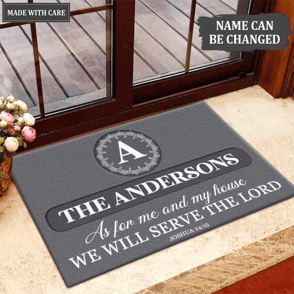 Luvingrace L176 Vintage Monogram Collection As For My House Personalized Doormat