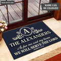 Luvingrace L177 Vintage Monogram Collection As For My House Personalized Doormat