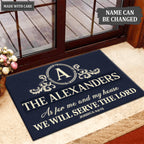 Luvingrace L177 Vintage Monogram Collection As For My House Personalized Doormat