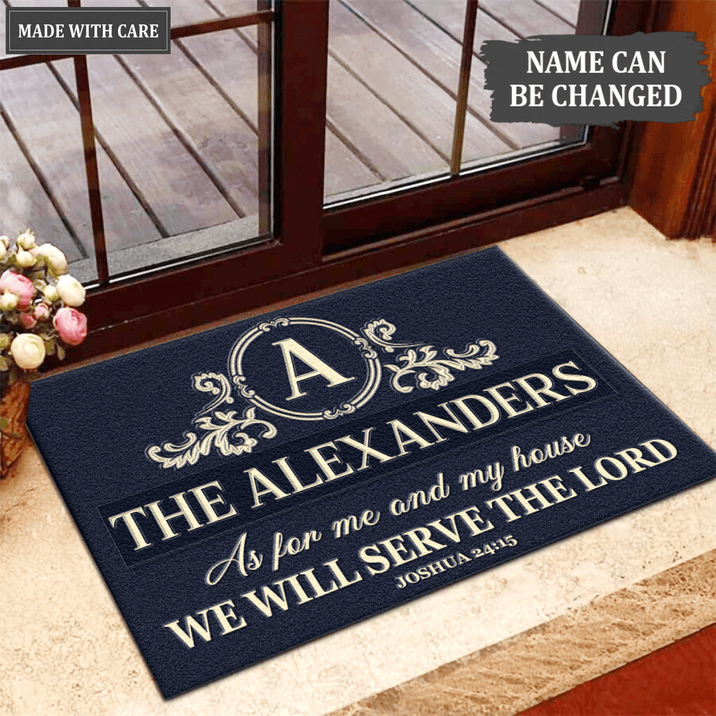 Luvingrace L177 Vintage Monogram Collection As For My House Personalized Doormat
