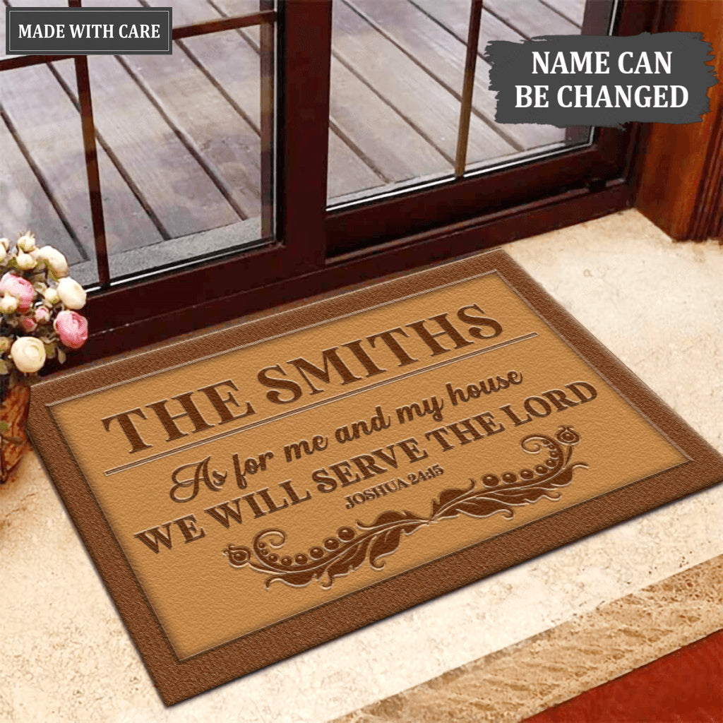 Luvingrace L178 Vintage Monogram Collection As For My House Personalized Doormat