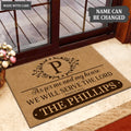Luvingrace L180 Vintage Monogram Collection As For My House Personalized Doormat