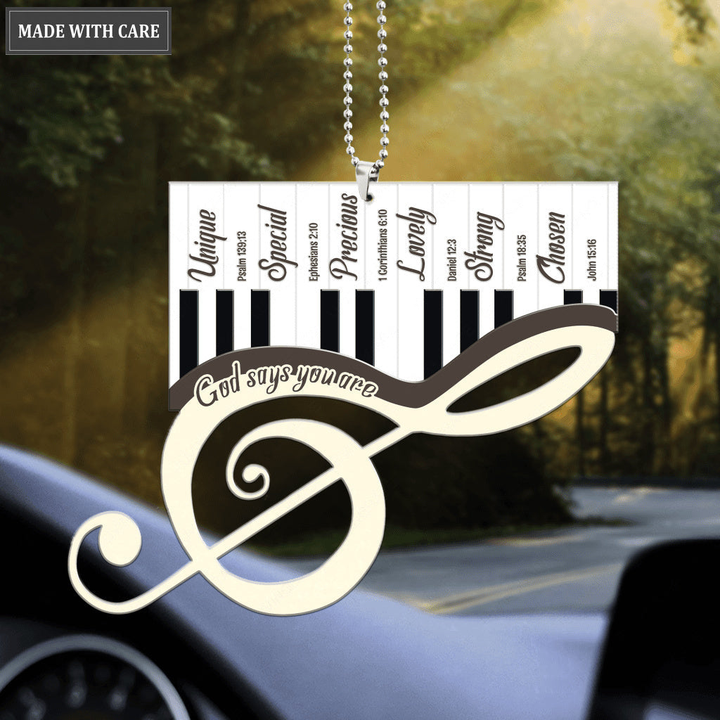 Piano Treble Clef God Says You Are Ornament