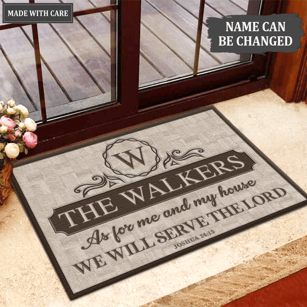 Luvingrace L181 Vintage Monogram Collection As For My House Personalized Doormat