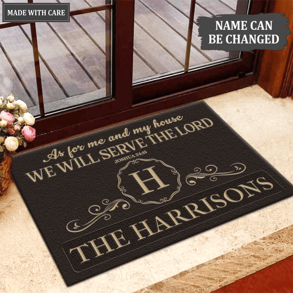Luvingrace L182 Vintage Monogram Collection As For My House Personalized Doormat