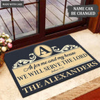 Luvingrace M86 Luxury Monogram Collection As For My House Personalized Doormat