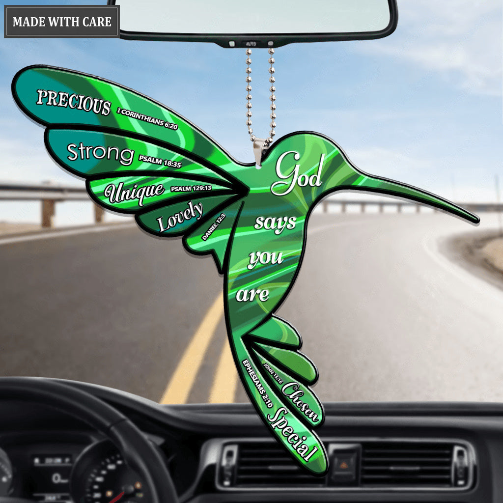 Hologram Hummingbird God Says You Are Ornament