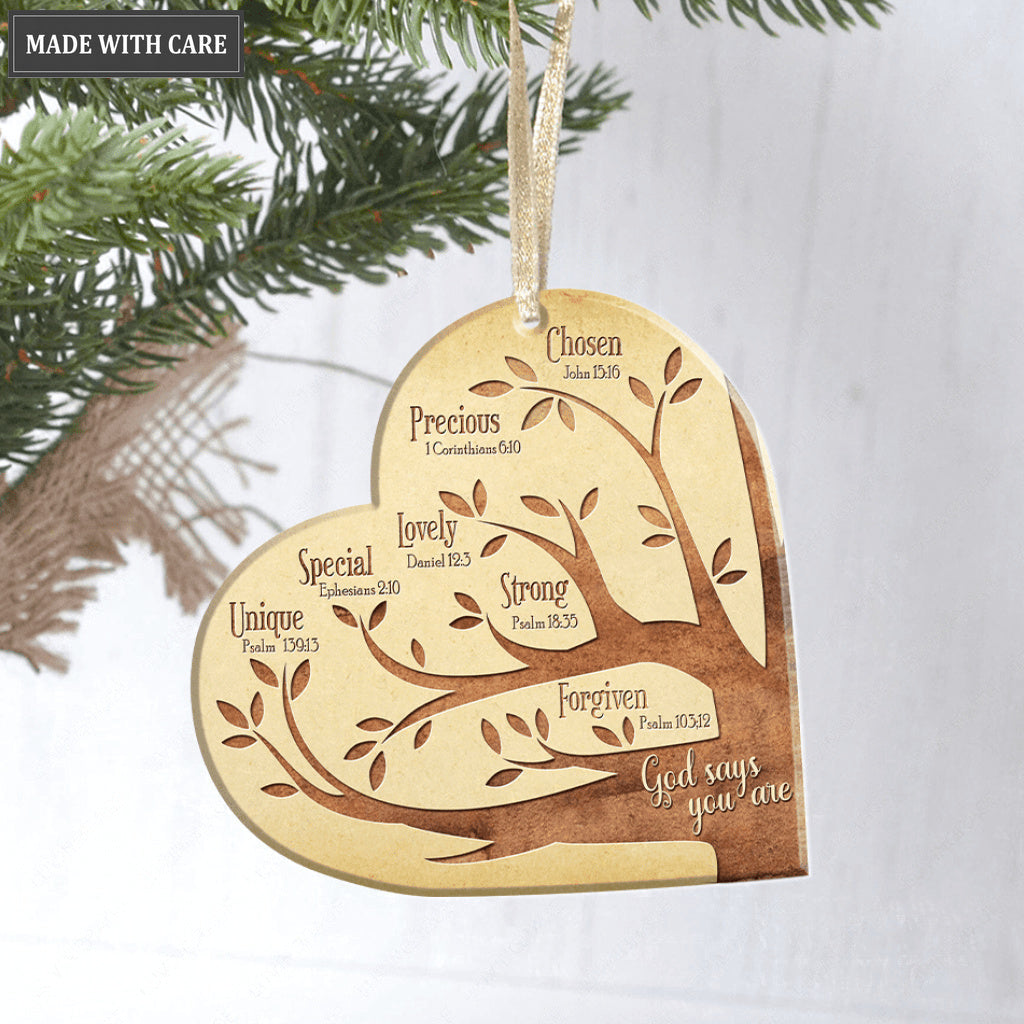 God Says You Are Tree Heart Ornament