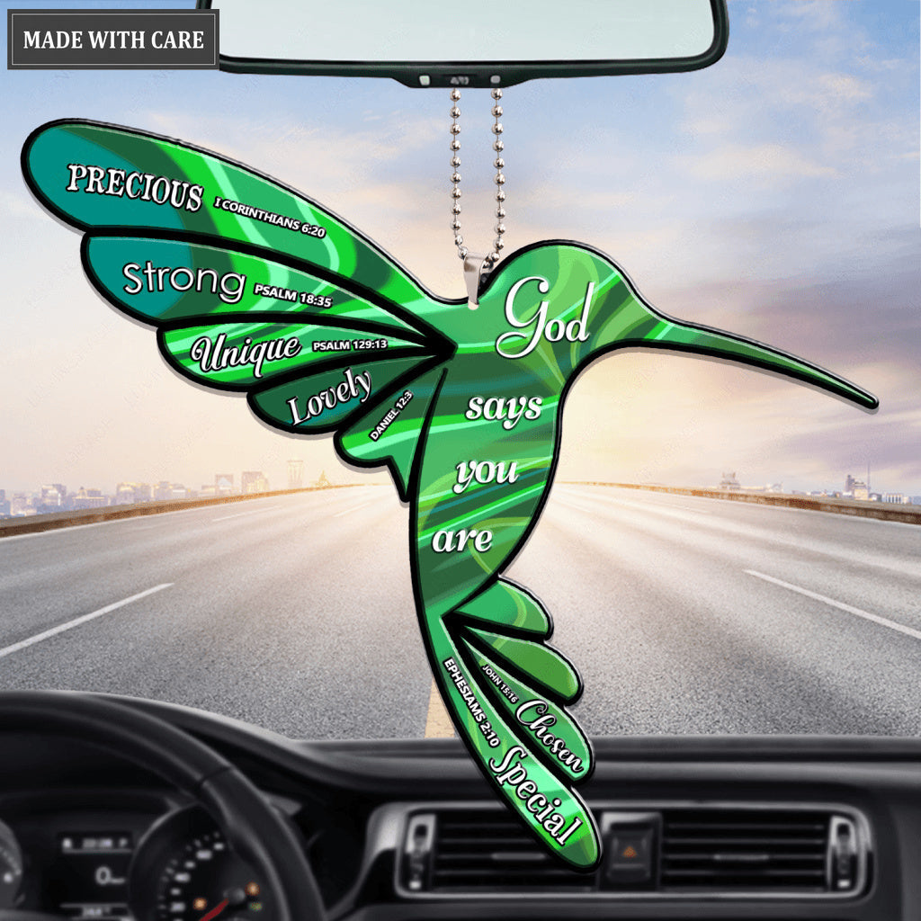 Hologram Hummingbird God Says You Are Ornament