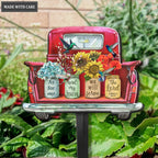 Sunflower Pots Truck Serve The Lord Plaque Stake