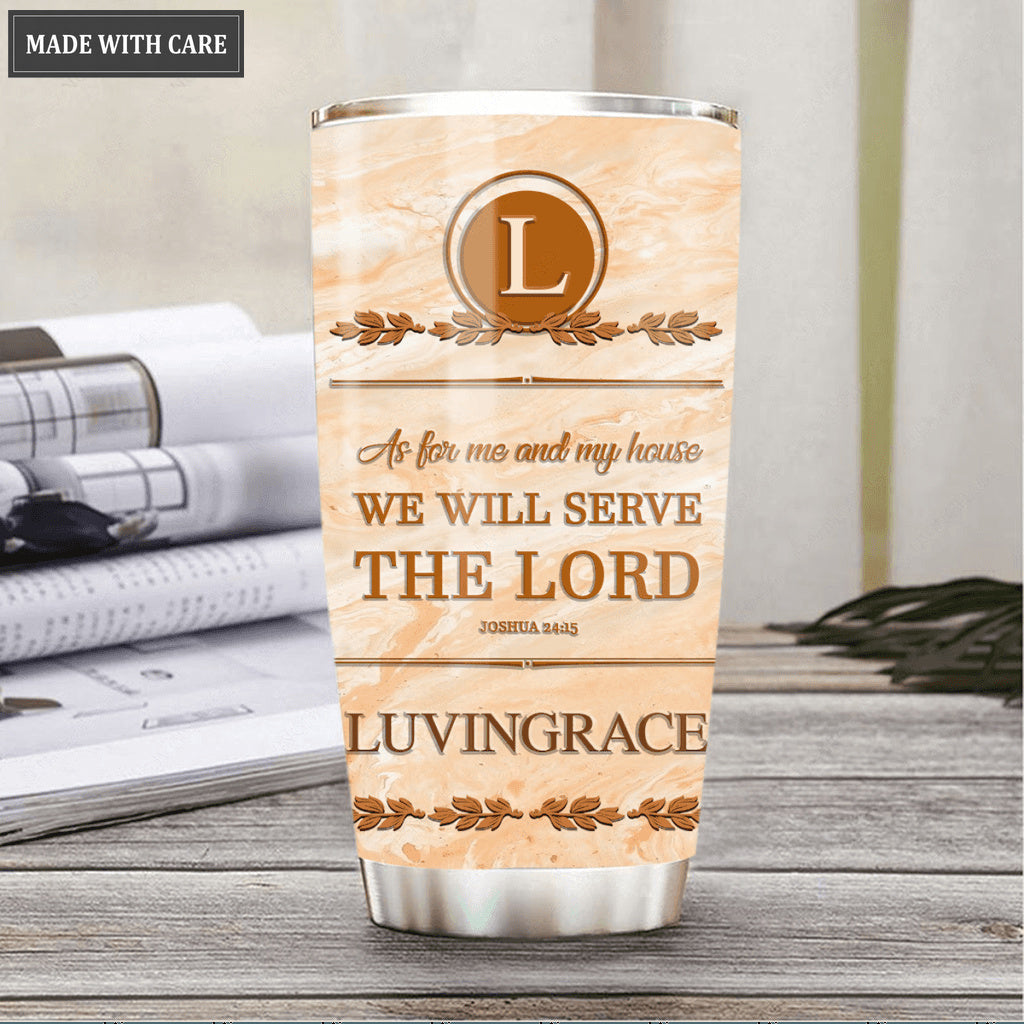Christmas Marble As For Me And My House Personalized Tumbler