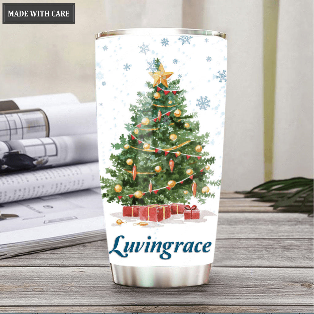 Christmas Pine Snow As For Me And My House Personalized Tumbler