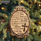 Vintage Mirror Cross I Can Only Imagine Wood Engraved Ornaments