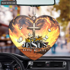 Jesus Saved My Life Heart Ornament