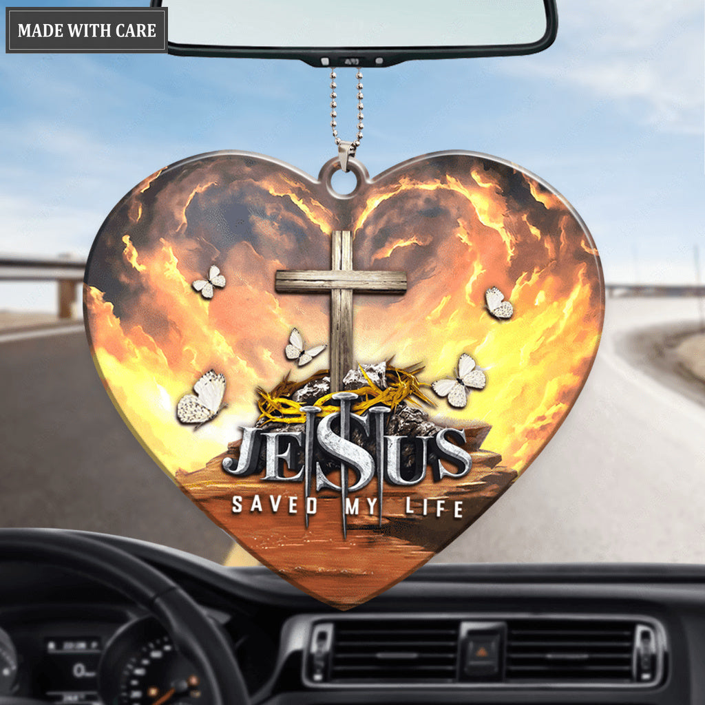 Jesus Saved My Life Heart Ornament
