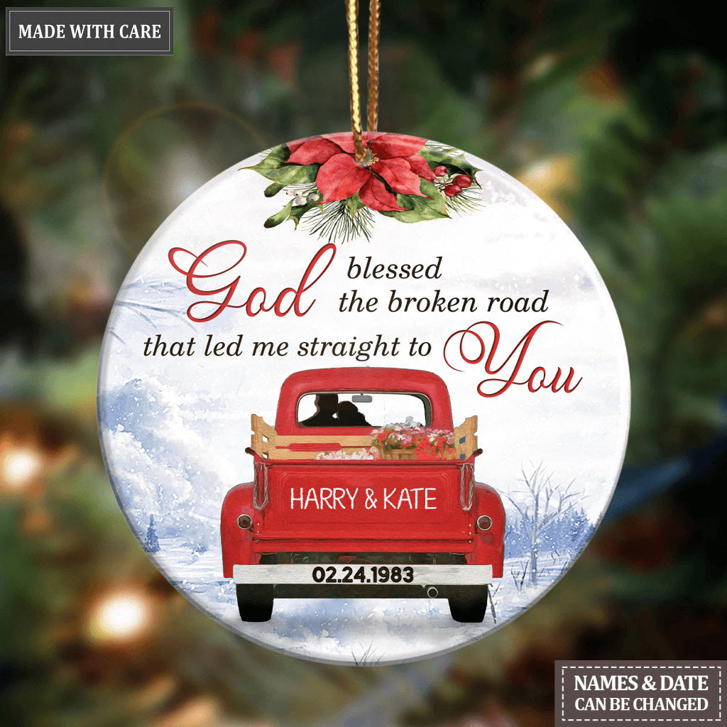 Personalized Love Couple Christmas God Blessed Ornament