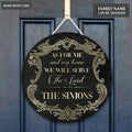 Personalized Royal Circle Sign As For Me And My House We Will Serve The Lord