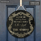 Personalized Royal Circle Sign As For Me And My House We Will Serve The Lord