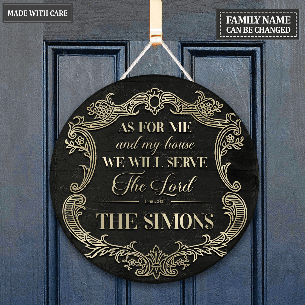 Personalized Royal Circle Sign As For Me And My House We Will Serve The Lord