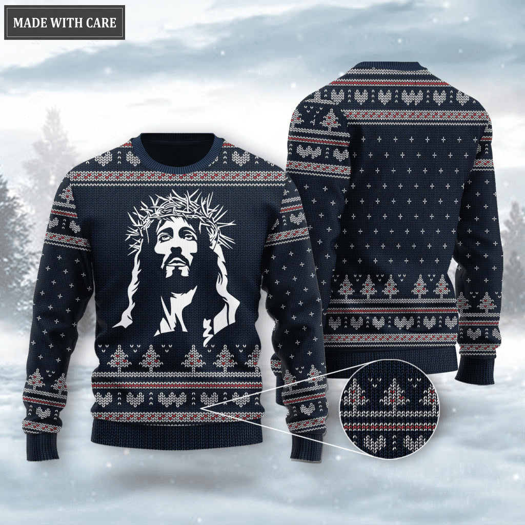 Christian God Wool Knitted Pattern Ugly Sweater