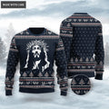Christian God Wool Knitted Pattern Ugly Sweater