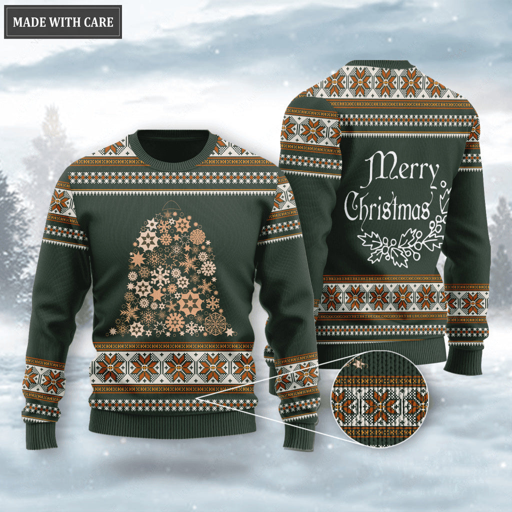Christmas Snowflakes Bell Wool Knitted Pattern Ugly Sweater
