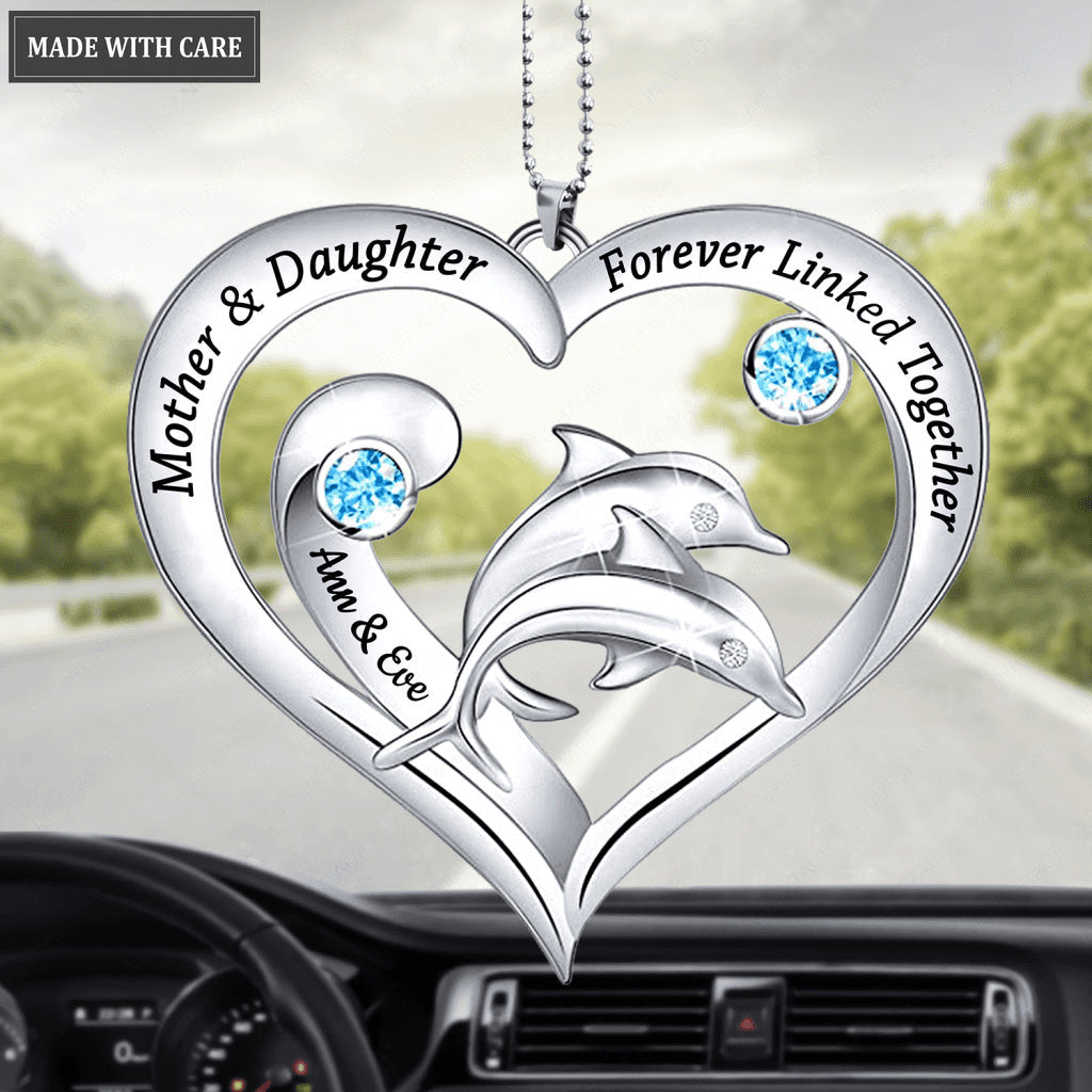 Double Dolphin Mother And Daughter Personalized Ornament