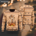 Thanksgiving Pumpkin Flower Cross Wool Knitted Pattern Ugly Sweater