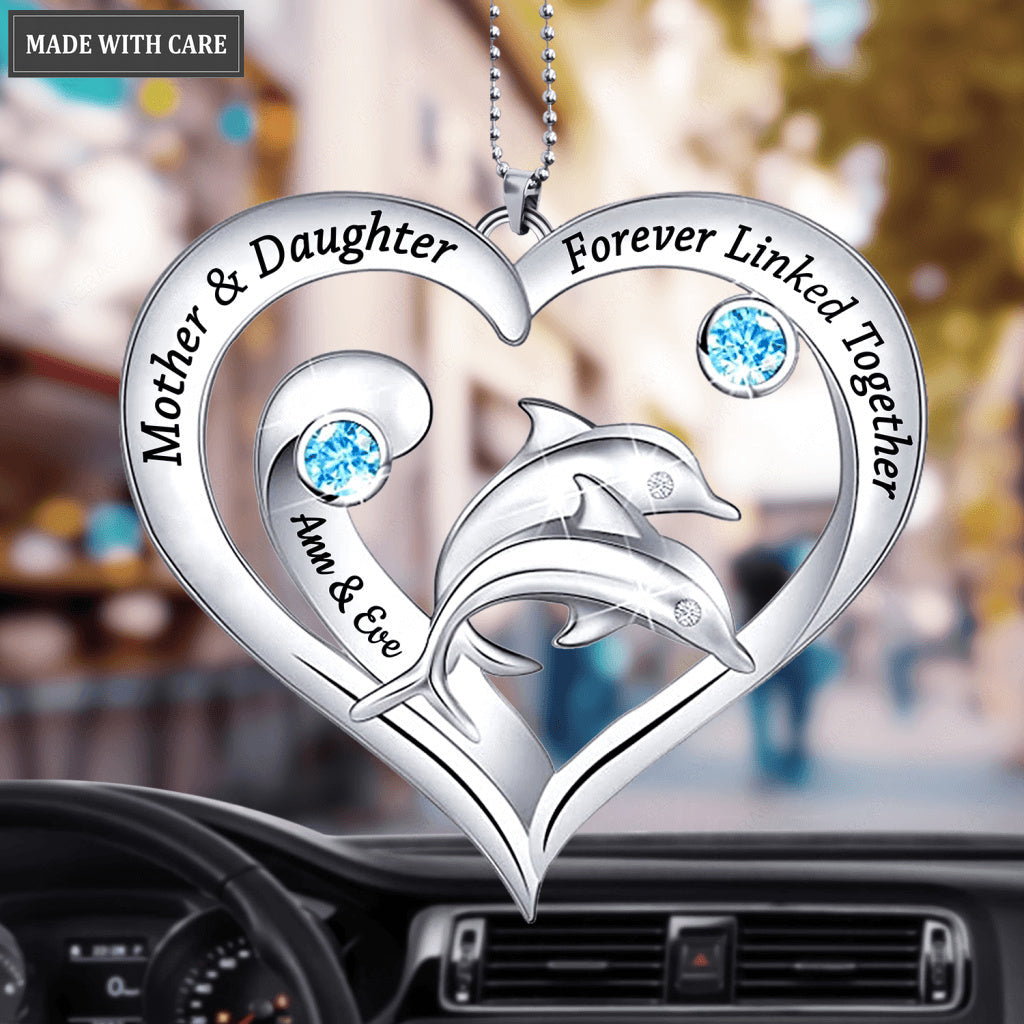 Double Dolphin Mother And Daughter Personalized Ornament