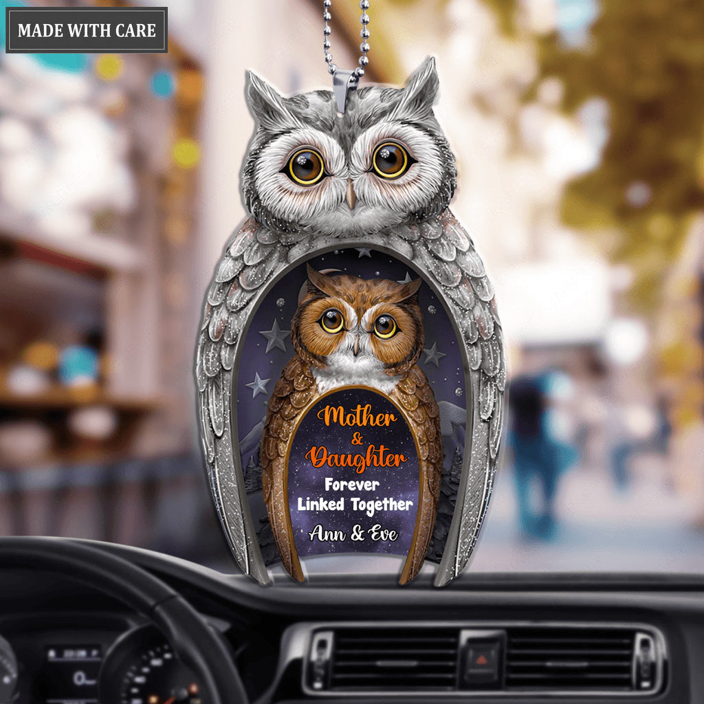 Owls Mother And Daughter Forever Linked Together Personalized Ornament