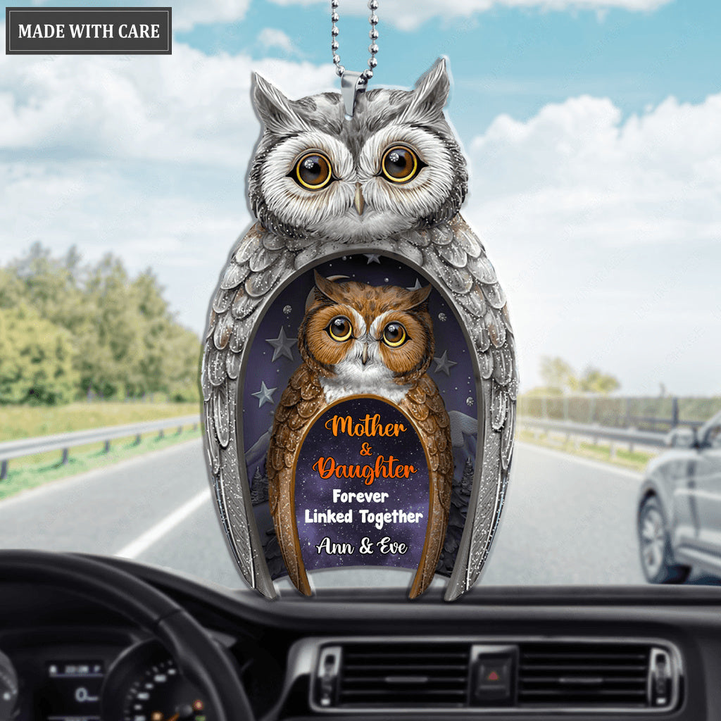 Owls Mother And Daughter Forever Linked Together Personalized Ornament