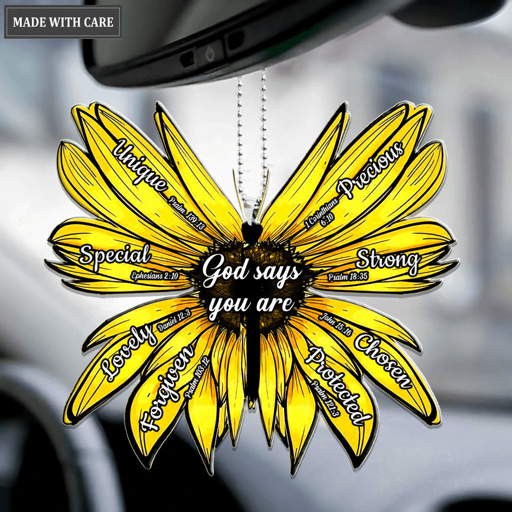 Sunflower Butterfly Wings God Says You Are Ornament