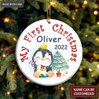 Christmas Baby Penguin First Christmas Personalized Ornament