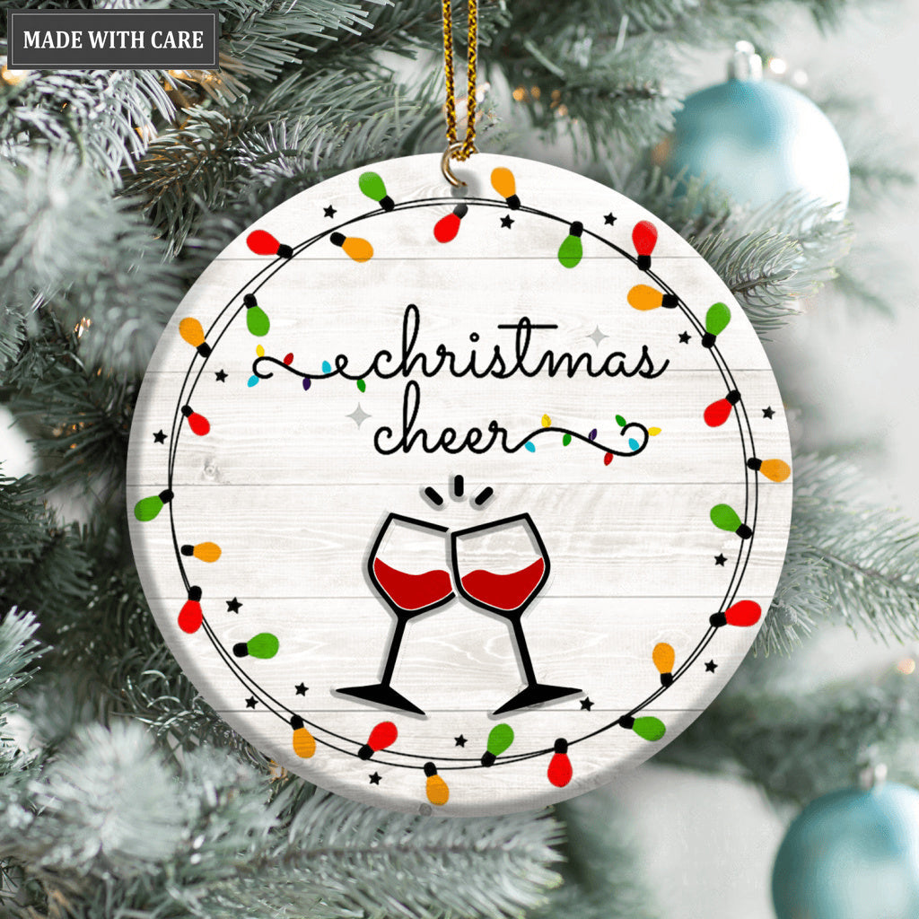Christmas Cheer Lights And Champagne Ornament