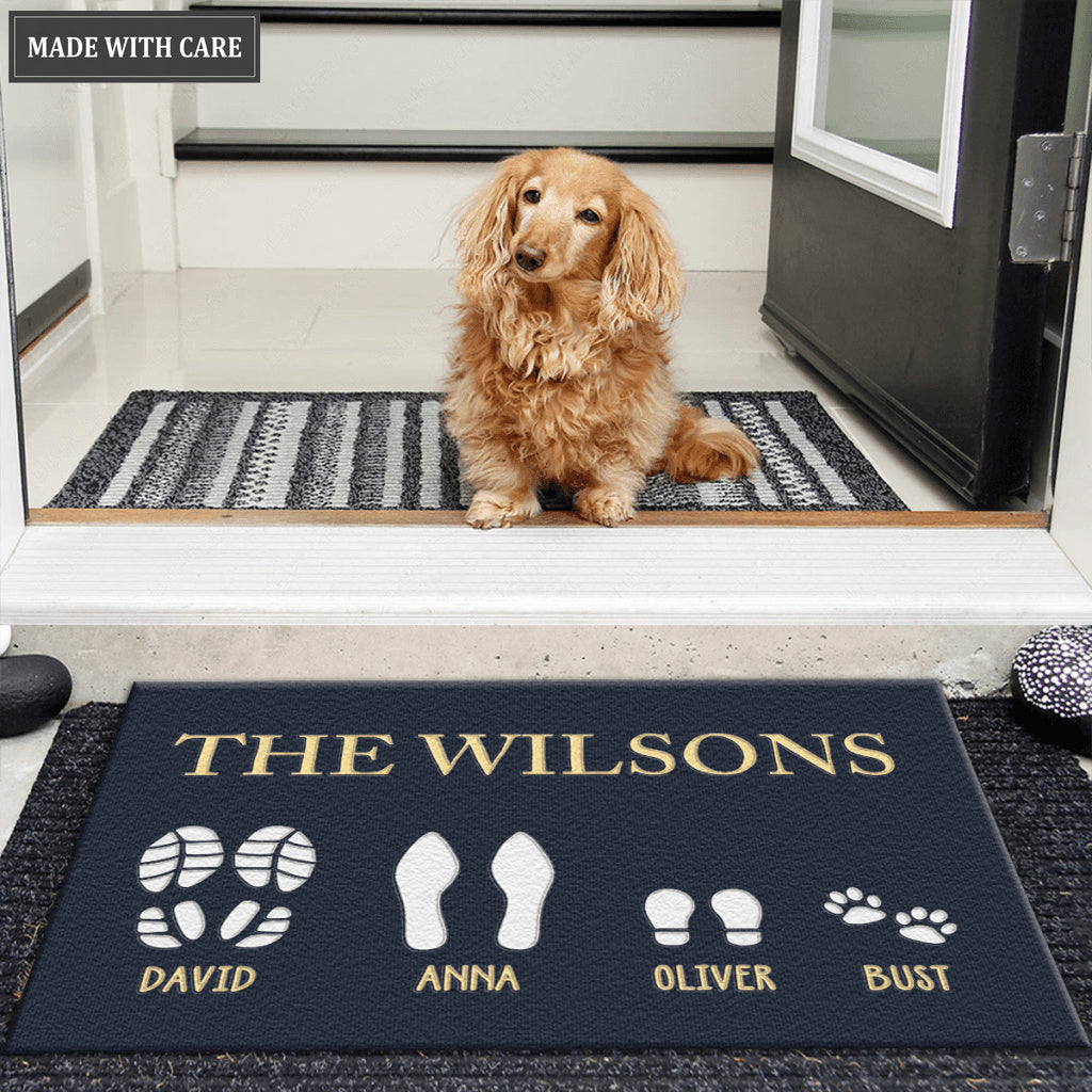 Custom Footprint Family & Pet Name Doormat