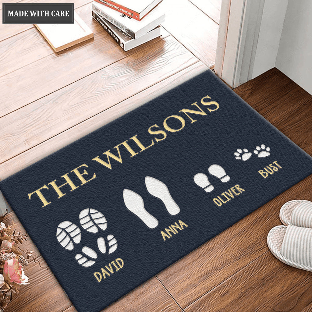 Custom Footprint Family & Pet Name Doormat