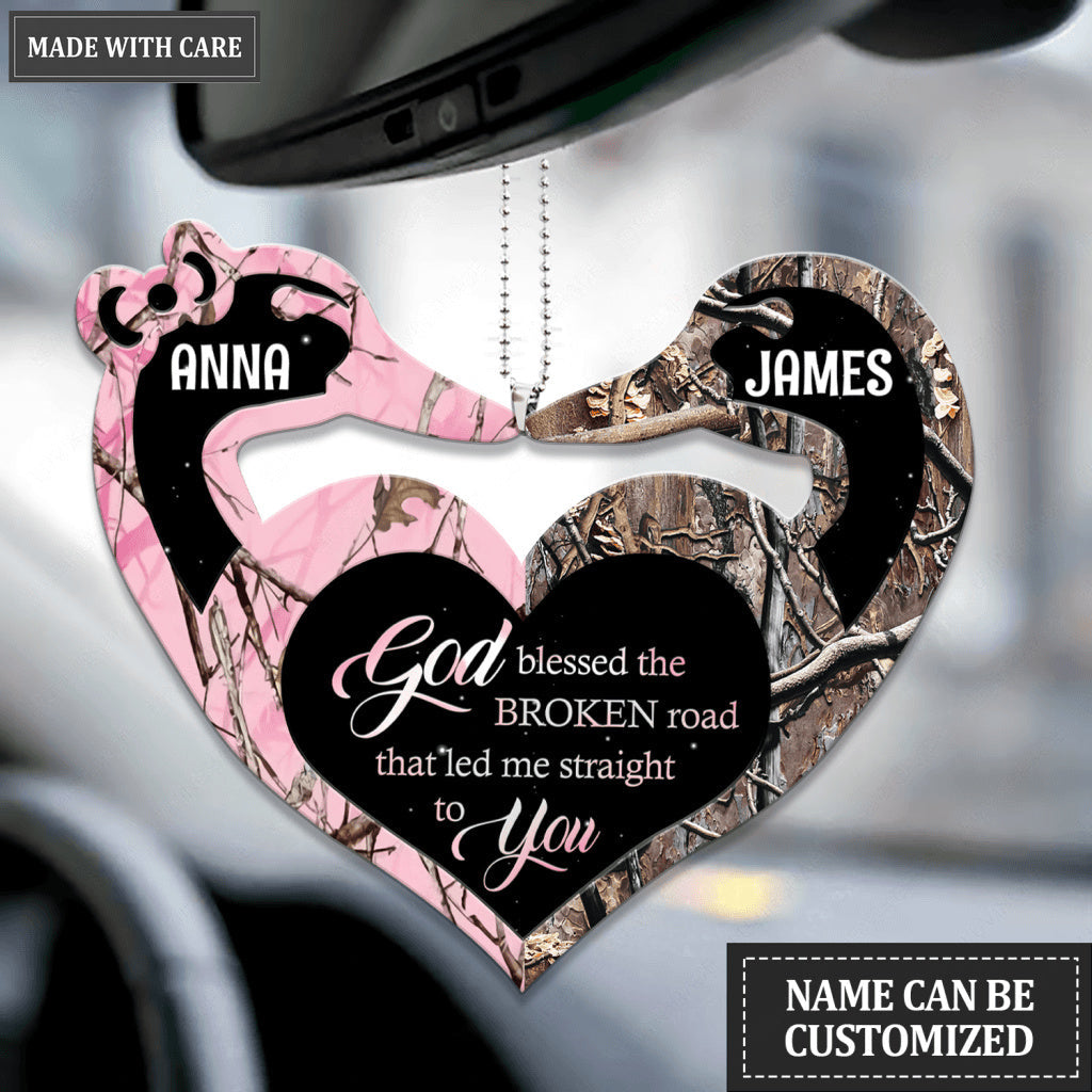Browning Duck Heart God Blessed Personalized Ornament