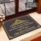 Luxury Vintage Monogram Serve The Lord Personalized Doormat