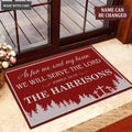 Christmas Pine Cross As For Me And My House Personalized Doormat