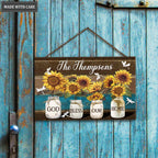 Personalized Bless Our Home Wood Rectangle Sign