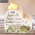 Green Garden Wooden Fence Be Joyful In Hope Candle Holder